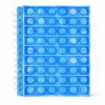 Blue pop it fidget notebook with silicone bubble cover and spiral binding for kids